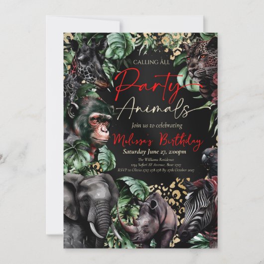 Invitation d'anniversaire pour tous les fêtards (Devant)