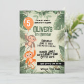 Invitation d'anniversaire pour tous les singes (Debout devant)