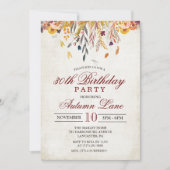 Invitation d'anniversaire pour tout âge - Feuilles (Devant)