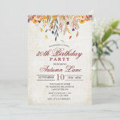 Invitation d'anniversaire pour tout âge - Feuilles (Debout devant)