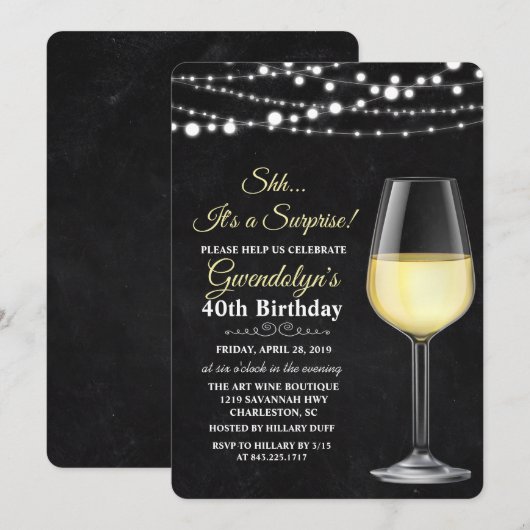 Invitation d'anniversaire pour tout âge - Guirland (Devant / Derrière)