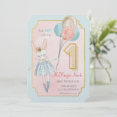 Invitation d'anniversaire pour tout âge - Un Lapin (Debout devant)