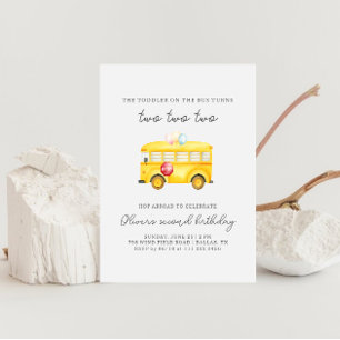 Invitation d'anniversaire pour tout-petit d'autobu