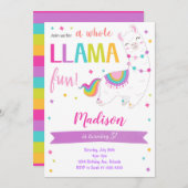 Invitation d'anniversaire pour toute la Llama (Devant / Derrière)