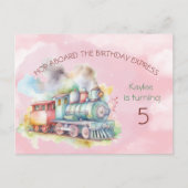 Invitation d'anniversaire pour Train Engine Girl 5 (Devant)