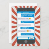 Invitation d'anniversaire pour un Ado de Smartphon (Devant / Derrière)