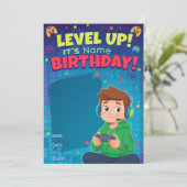 Invitation d'anniversaire pour un adolescent joueu (Debout devant)