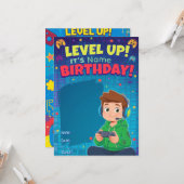 Invitation d'anniversaire pour un adolescent joueu (Devant/Arrière en situation)