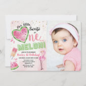Invitation d'anniversaire pour un an de pastèque O (Devant)