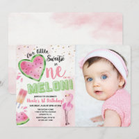Invitation d'anniversaire pour un an de pastèque O