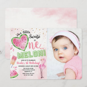 Invitation d'anniversaire pour un an de pastèque O