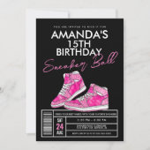 Invitation d'anniversaire pour un bal de baskets r (Devant)