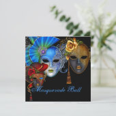 Invitation d'anniversaire pour un bal masqué de se (Debout devant)