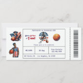 Invitation d'anniversaire pour un billet de basket (Devant)