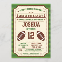 Invitation d'anniversaire pour un billet de footba