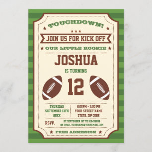 Invitation d'anniversaire pour un billet de footba