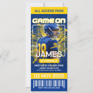 Invitation d'anniversaire pour un billet de footba