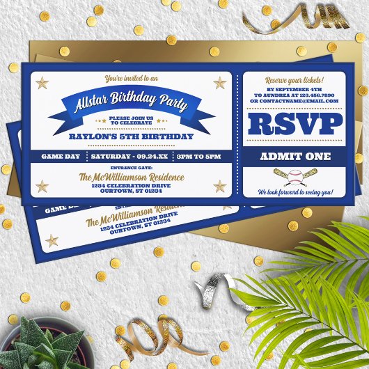 Invitation d'anniversaire pour un billet de match 