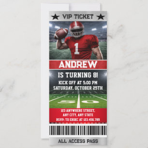 Invitation d'anniversaire pour un billet de match