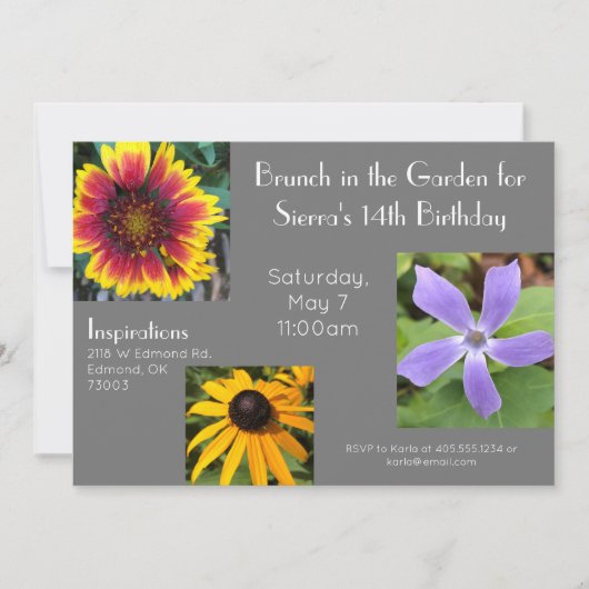 Invitation d'anniversaire pour un brunch dans le j (Devant)