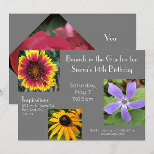 Invitation d'anniversaire pour un brunch de jardin