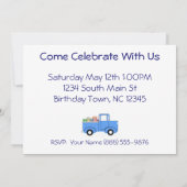 Invitation d'anniversaire pour un camion pour enfa (Dos)