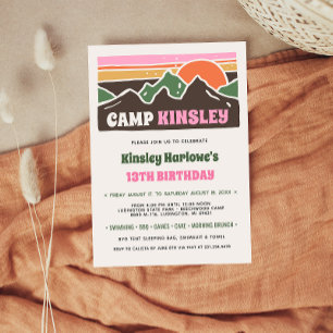 Invitation d'anniversaire pour un camp de week-end