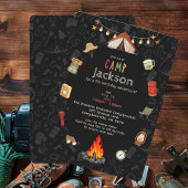 Invitation d'anniversaire pour un campement d'enfa