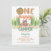 Invitation d'anniversaire pour un campeur heureux (Debout devant)