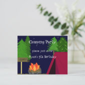 Invitation d'anniversaire pour un camping (Debout devant)