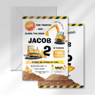 Invitation d'anniversaire pour un chantier tous âg