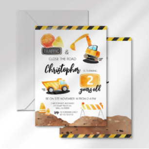 Invitation d'anniversaire pour un chantier tous âg
