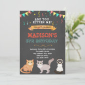 Invitation d'anniversaire pour un chat mignon anim (Debout devant)