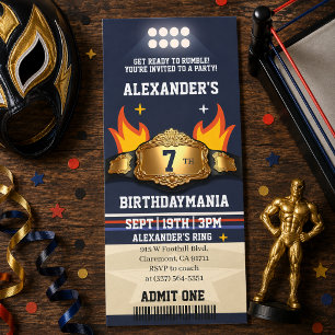 Invitation d'anniversaire pour un combat de catch