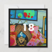 Invitation d'anniversaire pour un Cool de graffiti (Dos)
