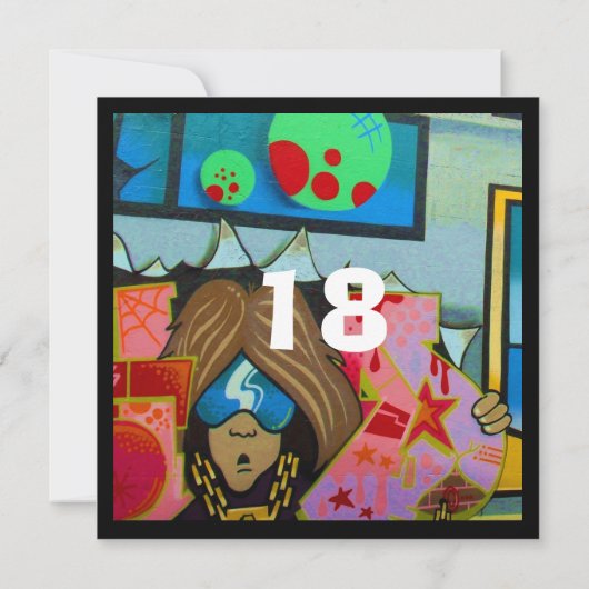 Invitation d'anniversaire pour un Cool de graffiti (Dos)