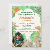 Invitation d'anniversaire pour un Dino Volcan Roar (Devant)