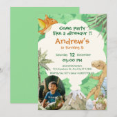 Invitation d'anniversaire pour un Dino Volcan Roar (Devant / Derrière)
