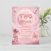 Invitation d'anniversaire pour un espace rose (Debout devant)