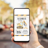 Invitation d'anniversaire pour un garçon avec un c