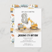 Invitation d'anniversaire pour un garçon de 8 ans  (Devant / Derrière)