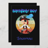Invitation d'anniversaire pour un garçon pirate (Devant / Derrière)