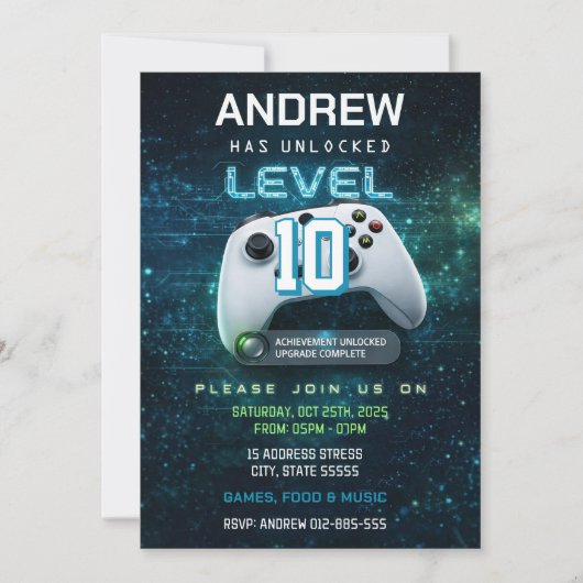 Invitation d'anniversaire pour un garçon qui aime (Devant)