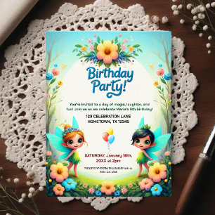 Invitation d'anniversaire pour un jardin de fées e