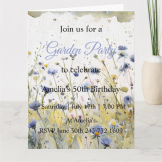 Invitation d'anniversaire pour un jardin de fleurs