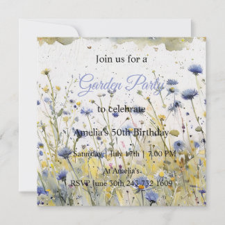 Invitation d'anniversaire pour un jardin de fleurs