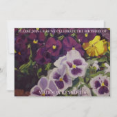Invitation d'anniversaire pour un jardin de pensée (Devant)