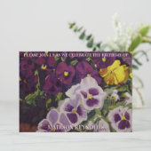 Invitation d'anniversaire pour un jardin de pensée (Debout devant)