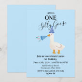 Invitation d'anniversaire pour un jars idiot bleu  (Devant / Derrière)