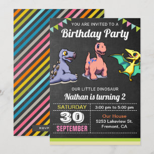 Invitation d'anniversaire pour un joli petit dinos